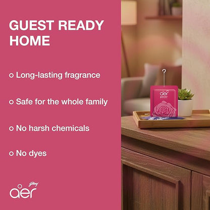 Godrej Aer Power Pocket Bathroom Fragrance - Fresh Blossom, 10g (Pack of 6)