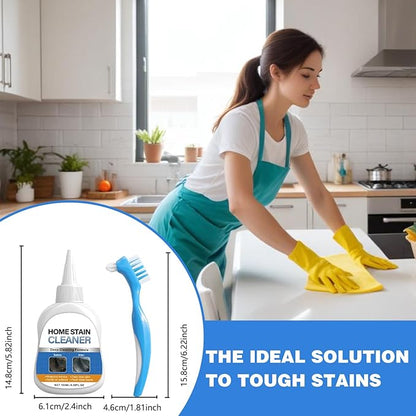 Home Stain Cleaner Gel,Mold Stain Remover,All-Purpose Gel with Brush Deep Cleaning gel for Tile Gaps, Washing Machine Seals, Fridge Rubber, Wall & Shower Stains