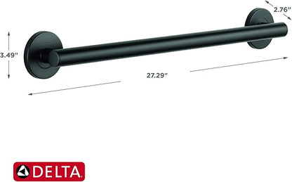 DELTA FAUCET 41824-BL Contemporary Decorative ADA Grab Bar 24 in, Matte Black