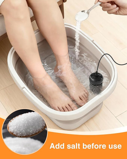 Ionic Foot Bath Detox Machine,Foot Detox Foot Bath Soak Tub with 2 Arrays,80 Disposable Foot Bath Liners,Detox Sea Salt,Folding Foot Spa Bucket,Home Salon-Level Foot Soaking Tub