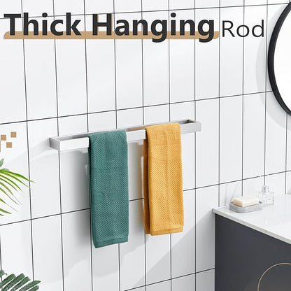 KOKOSIRI Towel Bar Brushed Nickel Bath Towel Hanger Holder 24-Inch Kitchen Rack Stainless Steel for Bathroom Hardware Wall Mount, 1 Pack B4008BR-L24