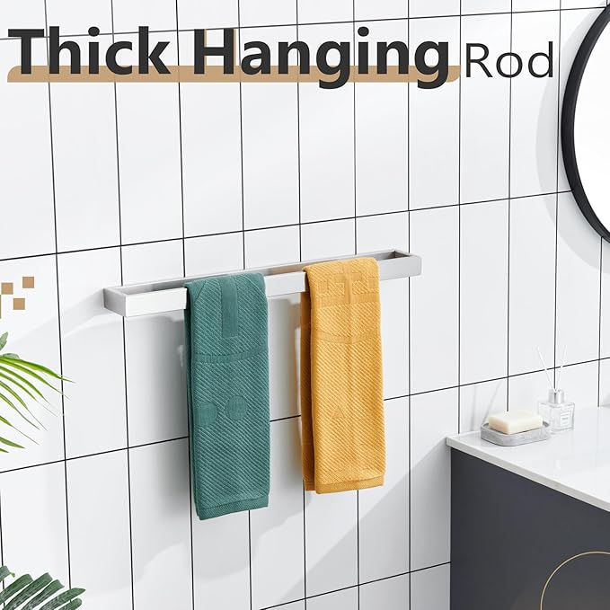 KOKOSIRI Towel Bar Brushed Nickel Bath Towel Hanger Holder 20-Inch Kitchen Rack Stainless Steel for Bathroom Hardware Wall Mount, 1 Pack B4008BR-L20