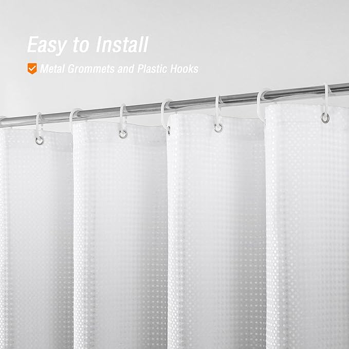 Gibelle Small Stall Shower Curtain 36 x 72, Narrow Grey Ombre Shower Curtain for Bathroom, Waffle Weave Fabric Shower Curtain Set with Hooks, Water Repellent, Machine Washable