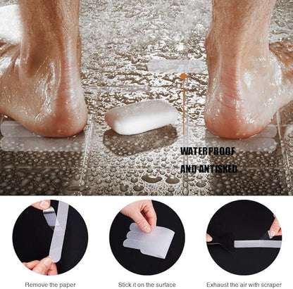Anti Slip Shower Stickers 24 PCS Safety Bathtub Strips Adhesive Decals with Premium Scraper for Bath Tub Shower Stairs Ladders Boats