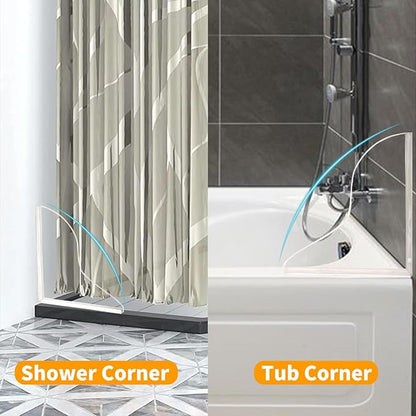 2Pack Shower Splash Guard for Bathtub,Walk in Shower Water Guard Made of Acrylic,Designed to Keep Water in Shower and to Seal Tub Corner, Shower Corner, and Bathroom Sink (Clear)