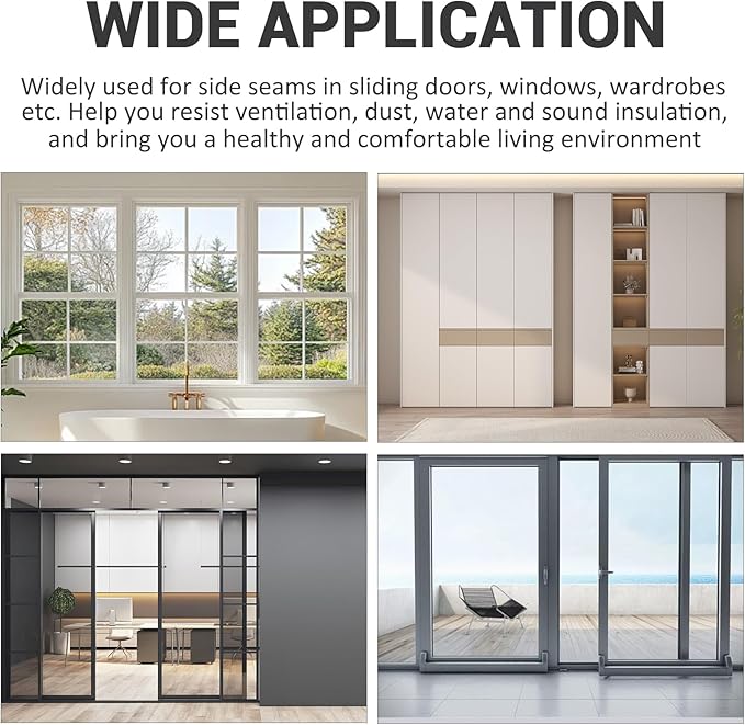 Durable Self-Adhesive Weather Seal for Doors and Windows, 33 Ft Gray, 0.35" Wide x 0.35" Thick - Soundproof, Windproof, and Draft Blocker