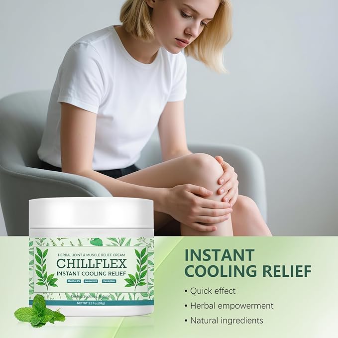 CHILLFLEX Menthol Soothing Cream 2 Pack 3.5 Oz，Joint Activities Throughout The Body, Cooling Soothing Ointment for Muscle, Head, Lumbar, Neck, Hands and Feet