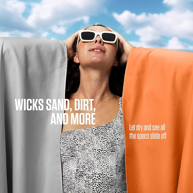VENTURE 4TH Quick Dry Towel. Microfiber Travel Towel Ideal for Camping, Hiking, Backpacking, Gym. Lightweight & Fast Drying Travel Towels for Body. Compact & Easy to Pack - Orange Large