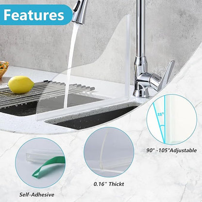 2 Pcs Bathtub Water Guards,Bathroom Shower Splash Guard for Tub, Shower Water Guard for Bathtub Shower Guards Removable, Bathtub Water Splash Guards Corner Guards to Keep Water in Shower Bath