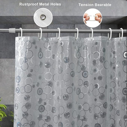 AooHome Plastic Shower Curtain Liner - EVA 3D Circle Pattern Design Water Repellent, 10G Heavy Duty, Semi Transparent, 72x84 Inch