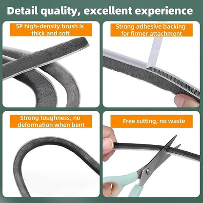 Window Weather Stripping Door Seal, 16.5FT Self-Adhesive Soundproofing Weather Strip for Exterior Door Frame Window Winter Insulation Noise Cancelling Window Inserts, 0.35in x 0.59in, Gray