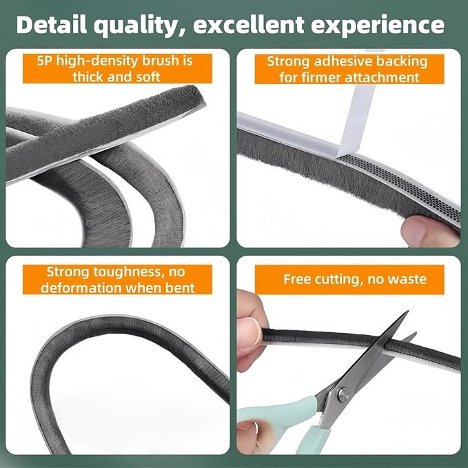 Window Weather Stripping Door Seal, 33FT Self-Adhesive Soundproofing Weather Strip for Exterior Door Frame Window Winter Insulation Noise Cancelling Window Inserts, 0.35in x 0.35in, Gray