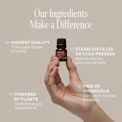 Cliganic Organic Aromatherapy TOP 12 Essential Oils Set, 100% Pure - Peppermint, Lavender, Eucalyptus, Tea Tree, Lemongrass, Rosemary, Frankincense, Orange, Lemon, Cassia, Cedarwood & Grapefruit