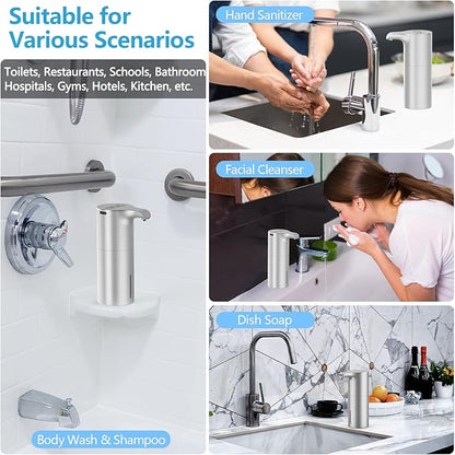 YIKHOM Automatic Liquid Soap Dispenser, 15.37 oz Touchless Dish Dispenser with Waterproof Base, 5 Adjustable Soap Volume Hand Soap Dispenser, Sensor Soap Pump for Kitchen Bathroom Office Hotel