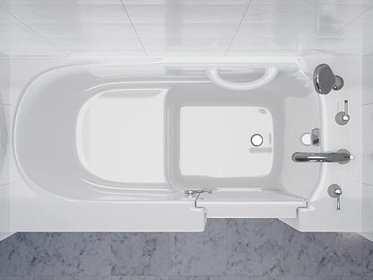 ANZZI Fast Drain Quick Fill Walk-In Right Drain Soaker Tub Chromatherapy LED Lights Acu-Stream Jets Aromatherapy | ADA-Compliant Safety Tub with Durable Gelcoat 53"x26"
