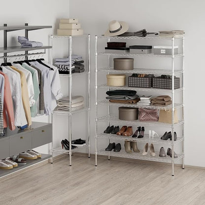 18" Deep x 48" Wide x 74" Height Wire Shelving Kit | 8-Tier | NSF Commercial Storage Rack Unit
