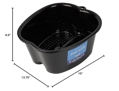 Mantello Foot Soaking Tub- Extra Large Pedicure Bowl - Foot Bath Basin - Home Foot Spa (Black)
