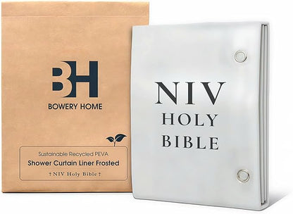 Eco-Friendly Recycled PEVA Shower Curtain Liner – Waterproof, Sustainable, Non-Toxic Shower Curtain Liner, NOT Made in China - 72x72IN, 4G – NIV Holy Bible