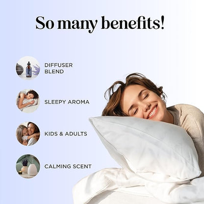 Sleep Essential Oil Blend for Diffuser - Dream Essential Oil for Diffusers Aromatherapy and Wellness with Ylang-Ylang Clary Sage Roman Chamomile and Lavender Essential Oil for Nighttime Support 4oz