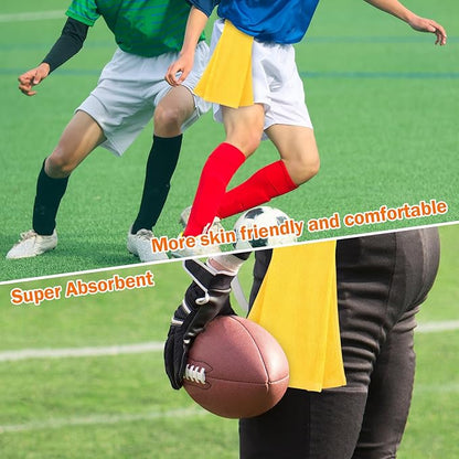 Shimeyao 2 Pcs Cotton Sports Football Towel with Closure Pitching Football Sweat Towel for Sports Gym Men Women Accessories(Yellow, Classic)