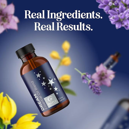 Sleep Essential Oil Blend for Diffuser - Dream Essential Oils for Diffusers Aromatherapy and Relaxation with Clary Sage Ylang-Ylang Roman Chamomile and Lavender for Sleep Time Support (2 Fl Oz)