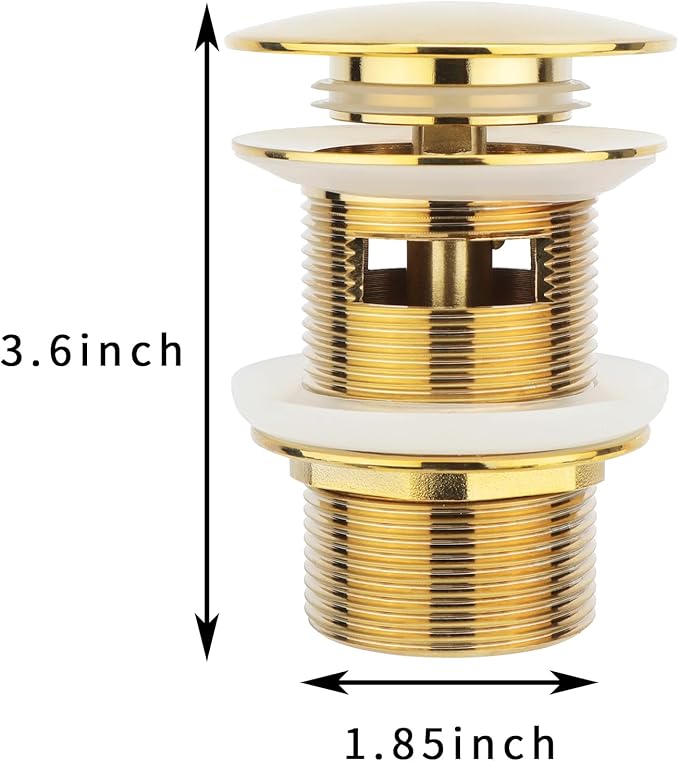 Brushed Gold Freestanding Bathtub Drain Stopper, Compatible with Freestanding Bathtub Drain Rough-in Kit