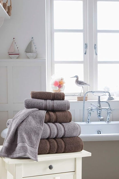 Veteran Textile LLC - 6 Pieces-Turkish Cotton - Luxury Towel Set for Bathroom & Kitchen, 2 Bath Towels, 2 Hand Towels & 2 WashCloths *Valued $79.99* (Dark Chocolate)