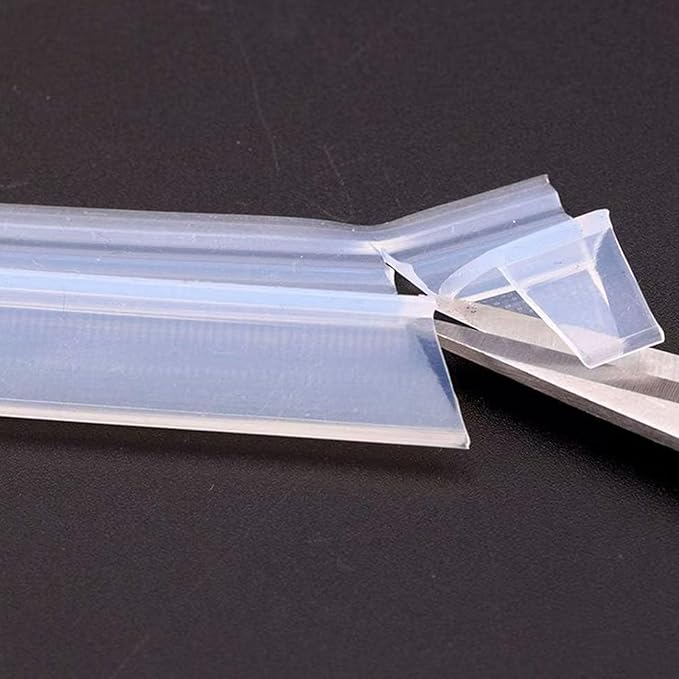 Frameless Soft Shower Door Sweep Seal Drip Rail, Glass Shower Silicone Door Seal Strip,Weatherproof Silicone Seal Fit for Glass (F Type, 8mm (5/16"))