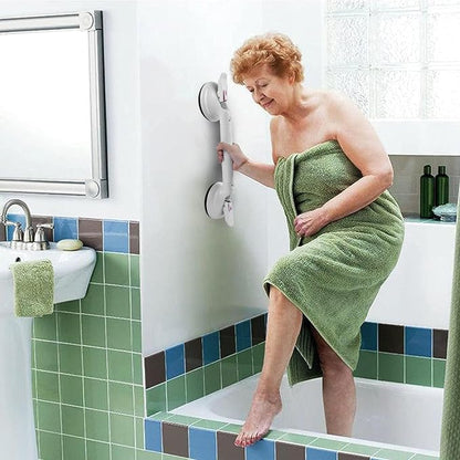 19inch Upgrade Suction Shower Grab Bar, Portable Shower Handle Bar Suction Grip Bar Bathtub Handle with Strong Hold Suction Cup Fitting and Rapid Release for Bathroom(Max Capacity :300lb