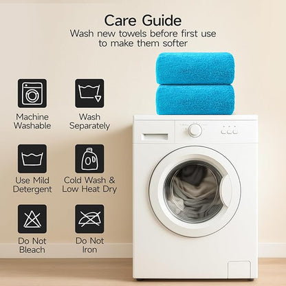REDKISS 2 Piece Luxury Bath Towel Set - 31x62 inch Oversized Thick Bath Sheets, 100% Cotton, 900 GSM, Super Soft, Highly Absorbent, Quick Dry Large Shower Towels for Bathroom, Pool, Gym, Spa, Blue