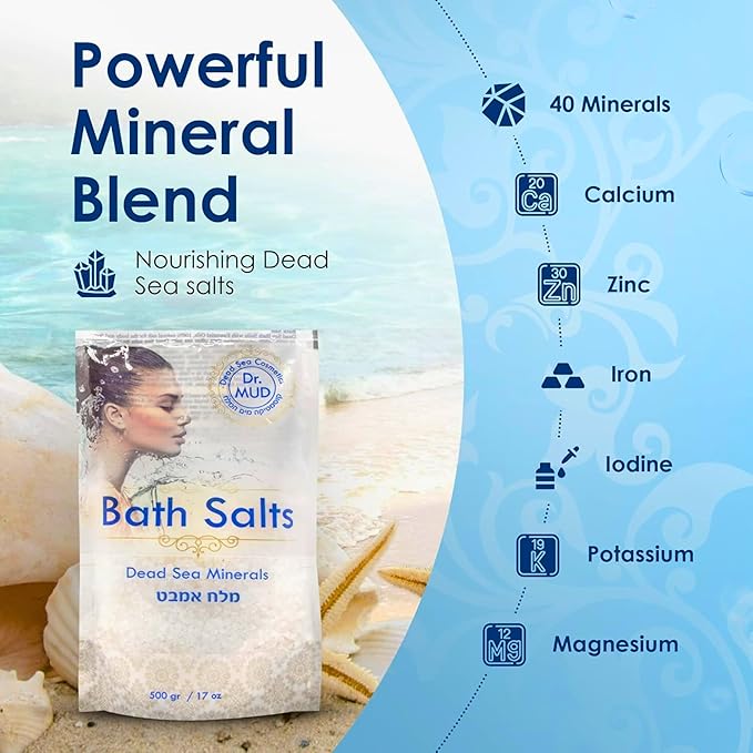 Natural Dead Sea Salt 100% Mineral-Rich Bath Soak, More Minerals Than Epsom Salt, Deep Relaxation, Detox, Exfoliates & Softens Skin, Helps Psoriasis (10.5 oz, Vanilla)