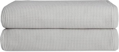 Cozy Earth Waffle Bath Sheets - 60% Cotton 40% Viscose from Bamboo Bath Sheets 40 x 65 Inches - Soft & Absorbent Terry, Reversible Mini Textured Waffle & Weave Pattern - 2 Pack