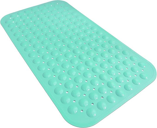 Anti-Slip Bathtub Shower mat, 27.5×14.5（Approximately 70×37cm） inch Soft Oversized Machine Washable Non-Slip Bathtub mat with Drainage Holes, Bathroom Floor Suction Cup.（1-Opaque Mars Green）