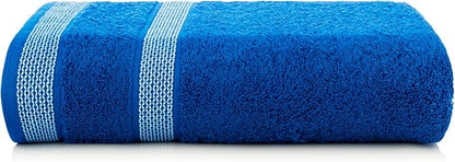 CASA COPENHAGEN Solitaire 6 Pieces Towel Set- Electric Blue, 600 GSM 2 Bath Towel 2 Hand Towel 2 Washcloth, Designed in Denmark Made of Soft Egyptian Cotton for Bathroom, Kitchen & Shower