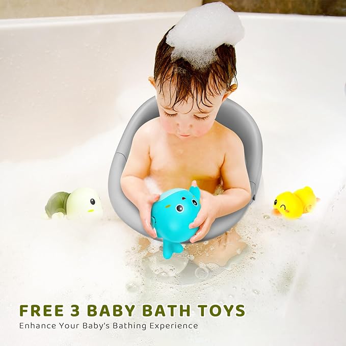 Baby Bath Seat, Infant/Toddler Sit Up Bathtub Seat for 6-12-24 Months, Baby Bath Essentials, Great Shower Gifts for Newborn and New Mothers