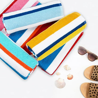 CASA COPENHAGEN Bora Bora Beach Towels Designed in Denmark Rough and Tough, Quick Dry, for Pool, Bath & Shower 30x60 inches 4 Pieces Cotton Beach Bath Towels Set - Yellow