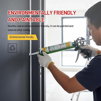 VGS66 Beauty Silicone Sealant for Trim & Baseboards - Flexible Interior Gap Filler for Crown Molding, Door Frames & Woodwork - Easy Water Clean-Up, Paint-Ready in 30 Mins, White