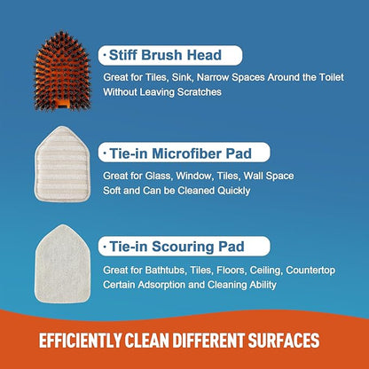 Tile Tub Scrubber Brush with 3 Different Function Cleaning Heads and 56" Extendable Long Handle-No Scratch Shower Scrubber for Cleaning Bathroom Kitchen Toilet Wall,Bathtub,Sink,Grey
