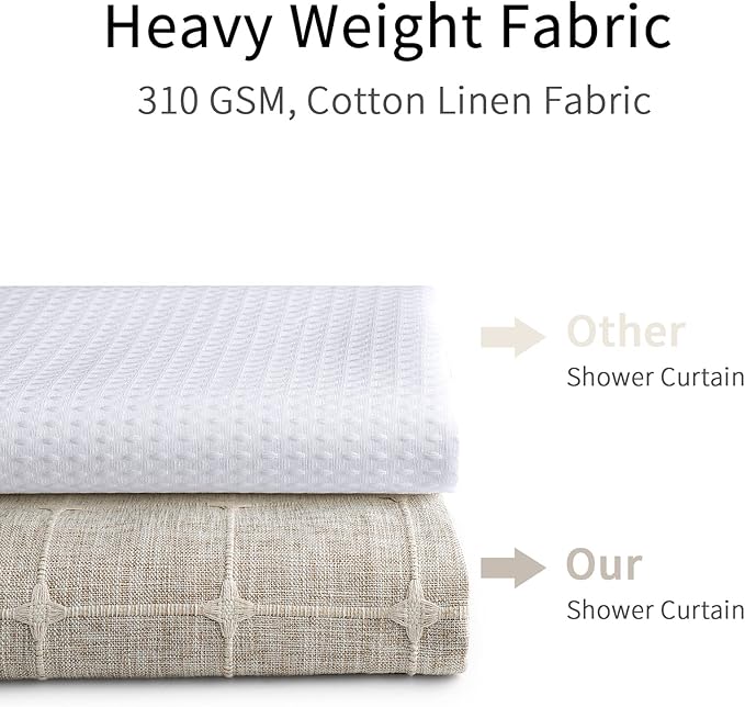 MitoVilla Boho Small Stall Shower Curtain 36 x 72, Grey Half Size Narrow Polyester Linen Tassel Cloth Fabric Shower Curtains for Chic Modern Farmhouse Country Bathroom Decor