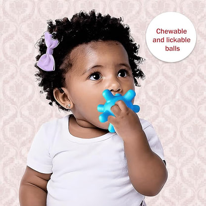 Sensory Balls for Baby Ball for Toddlers 1-3,Textured Multi Ball Set Soft Balls Montessori Toys for Babies 3 Months+, Bright Color Infant Toys (4 Pack),Perfect for Easter Basket Stuffers Gifts
