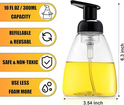 Bekith 12 Pack Foaming Hand Soap Dispenser, 10 Oz Liquid Soap Dispenser Empty Refillable Containers Plastic Pump Bottles for Kitchen, Bathroom, Commercial