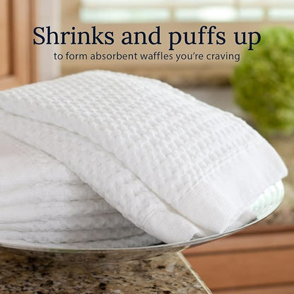 GILDEN TREE Waffle Towels for Bathroom Luxury 100% Cotton Bath Towels, Quick Dry Towel, Thin Super Absorbent Lint Free Shower Towels, Bath Towels Set of 2, Modern Style (White)