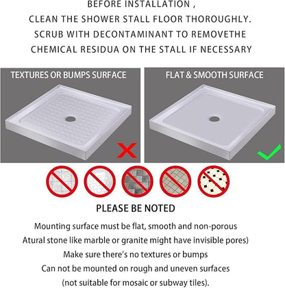 Yimobra Square Shower Mat Non Slip, Super Strong Suction Cups, 21"x21" Bath Tub Mat with Drain Holes, Machine Washable Fast Draining Bath Mats, Bathroom Essentials,Navy Blue