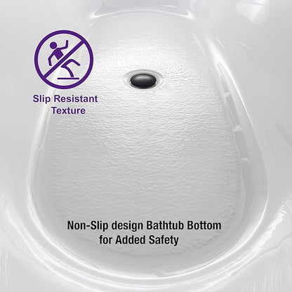 WOODBRIDGE 59" Acrylic Freestanding Bathtub Contemporary Soaking Tub, Black Acrylic(Matte Black Drain/Overflow),BTA1816-MB