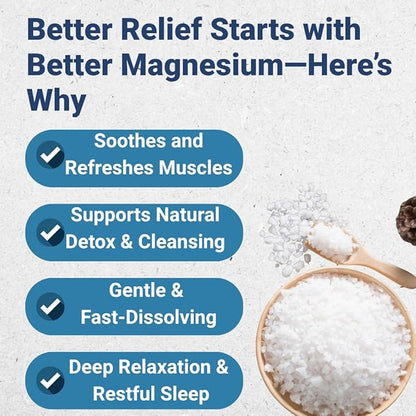 Epsomgel™ Natural Epsom Bath Salts - 750g | 100% Pure Magnesium Sulfate Crystals | Unscented Bath Soak for Relaxation, Comfort & General Wellness