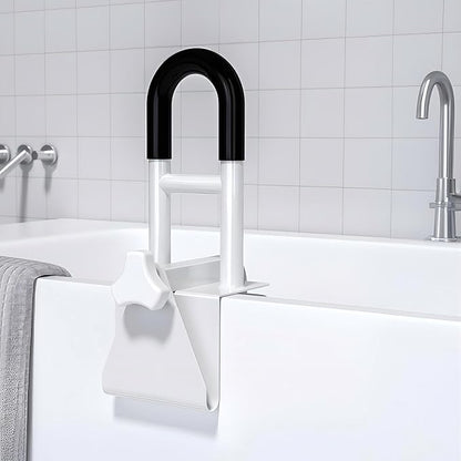 Bathtub Safety Rail: Shower Grab Bar Handle for Seniors, Elderly, and Disabled, Fits 3.1 to 6.7 Inch Tub Walls, Bathroom Safety Bars with Non-Slip Grip, Supports 300 lbs