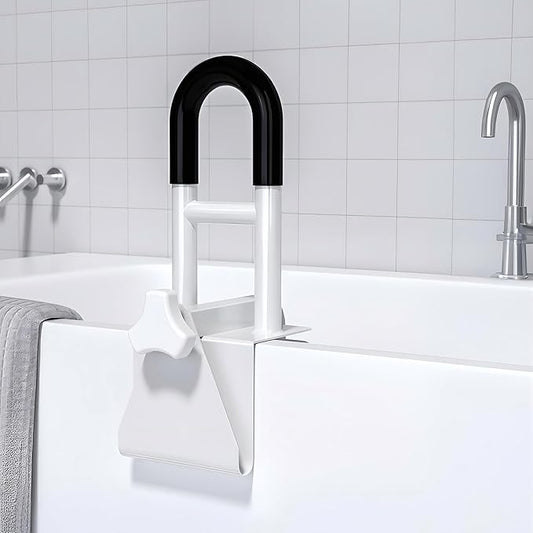 Bathtub Safety Rail: Shower Grab Bar Handle for Seniors, Elderly, and Disabled, Fits 3.1 to 6.7 Inch Tub Walls, Bathroom Safety Bars with Non-Slip Grip, Supports 300 lbs