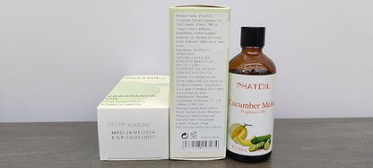 PHATOIL 3.38FL.OZ Cucumber Melon Fragrance Oils for Aromatherapy, Essential Oils for Diffusers for Home, Perfect for Diffuser, Yoga, Skin Care, DIY Candle and Soap Making - 100ml