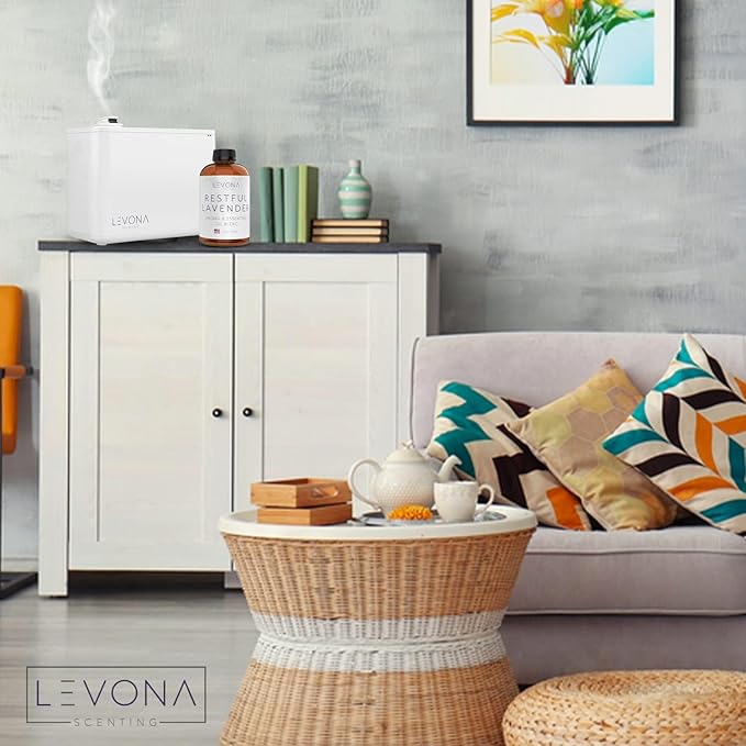 Levona Scent Essential Oil - Fresh Aroma for Home, Office, Hotel & Spa, Perfect in Humidifiers and Diffusers, Luxury Fragrance, with Eucalyptus, & Bergamot Notes - 700ml/ 23 fl oz, Restful Lavender