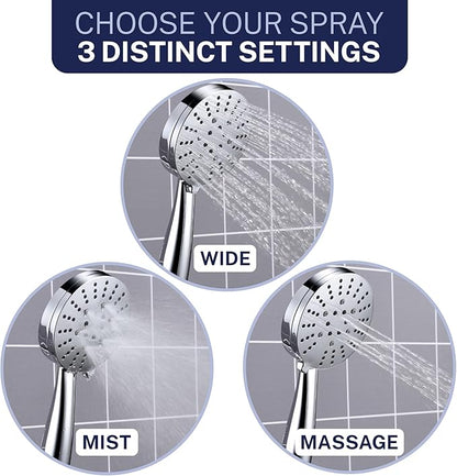 HammerHead Solid Metal Rain Shower System Set with Handheld and 10" Rainfall Head, Shower Valve and Trim Kit, 2-Handle Shower Faucet Set with 2 Way Diverter Body – Brushed Gold